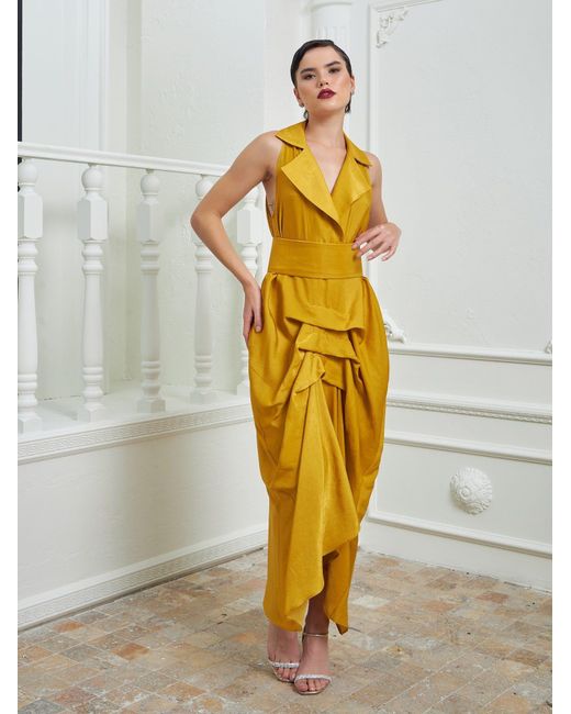 Lumina Eligma Yellow The Tuxedo Dress