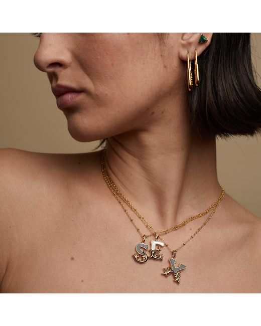 Kasun Metallic Plated R Initial Necklace With Marble