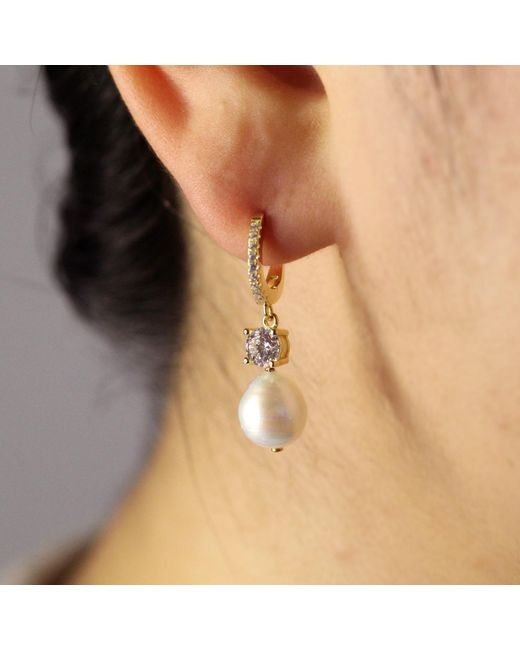 VicStoneNYC Fine Jewelry Metallic Shiny Happy Pearl Dangle Earrings