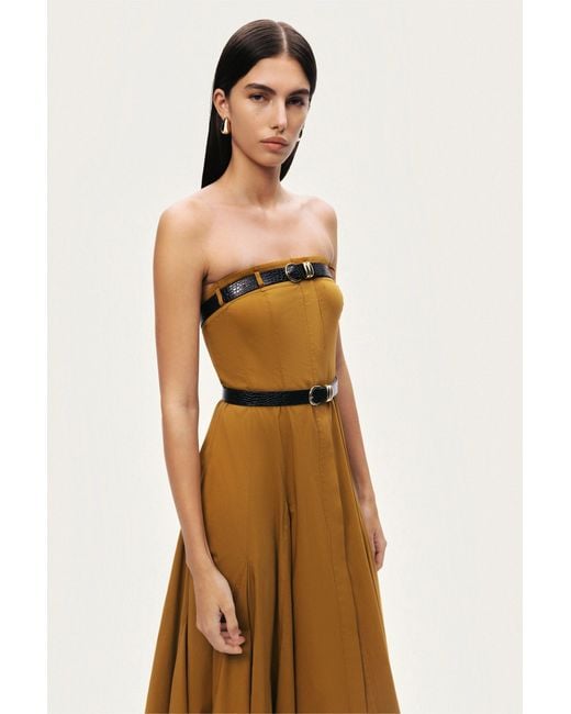 Nocturne Natural Strapless Double Belted Midi Dress
