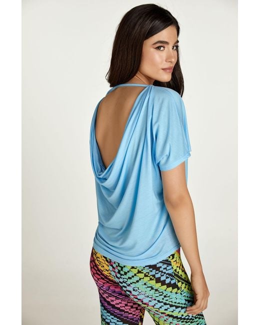 Conquista Blue Sky Drape Back Top