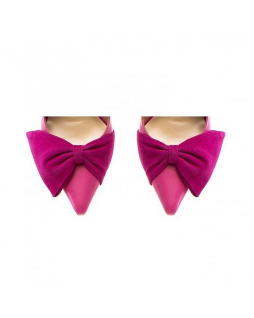 The 5Th Element Pink Mabel Leather Slingback Heels