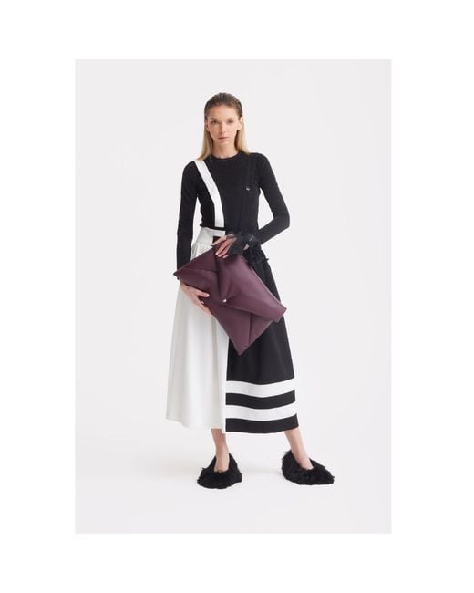 Julia Allert Black Neutrals Midi Apron Dress With Adjustable Straps