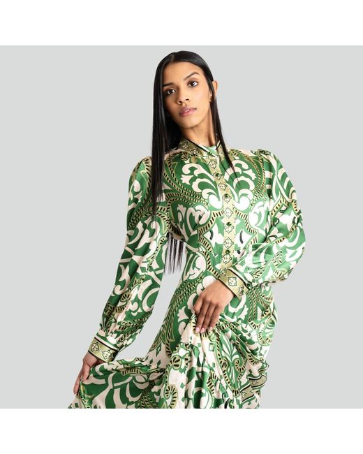 Maui X Lolita Green Zuri Baroque Print Dress