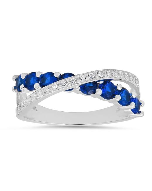 Kylie Harper Blue Sterling Sapphire Crossover Ring