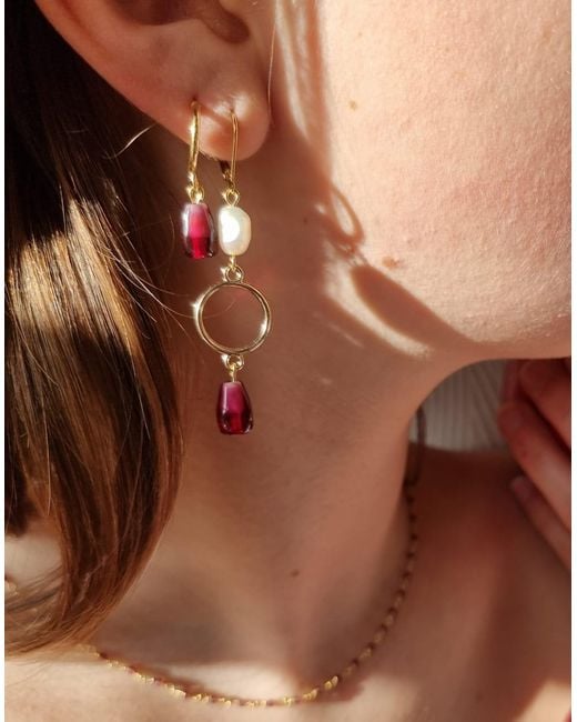 SALOME Metallic Persephone Pearl Earrings