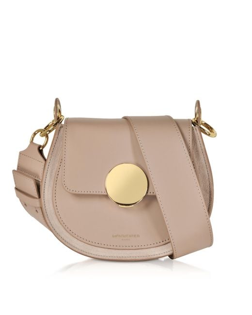 Le Parmentier Natural Yucca Suede & Leather Shoulder Bag