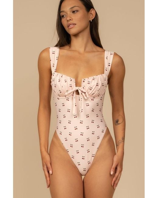 Montce Pink Cherries Petal Variation One-Piece