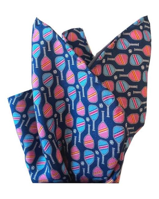 Lazyjack Press Blue Just Dink It Pocket Square for men