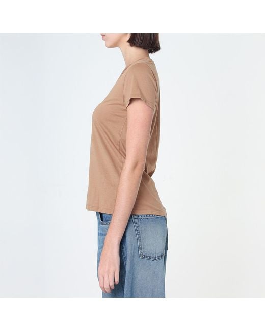 NOEND Brown Supima Cotton Deep V Neck Tee