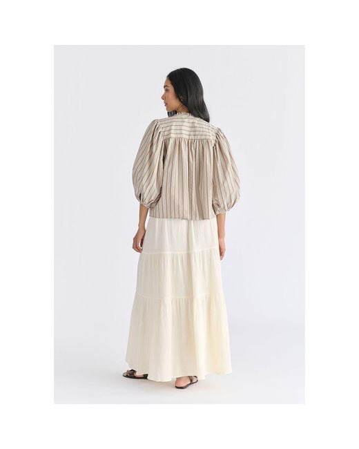 Paisie Green Tie Front Puff Sleeves Blouse