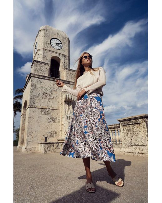 Profile Nyc Gray Floral Printed Slip Skirt