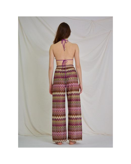 Aulala Paris Red Nocturnal Sky Broderie Beach Pants