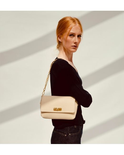 Apatchy London Natural Neutrals The Maisie Midi Stone Leather Bag