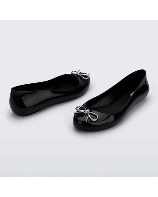 Melissa Black Sweet Love Chrome Ballet Flat