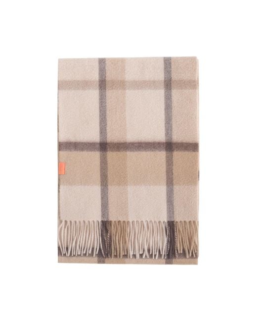 Lost Pattern Natural Plaid Cashmere Scarf
