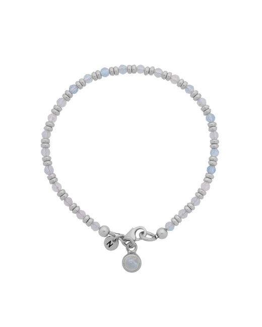Nellou Jewellery Metallic Linear March Birthstone Bracelet Aquamarine Sterling