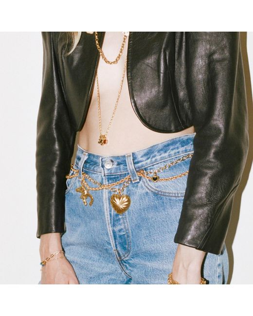 Alexie of Athens Metallic Cherie Convertible Heart Wrap Necklace & Belt Chain