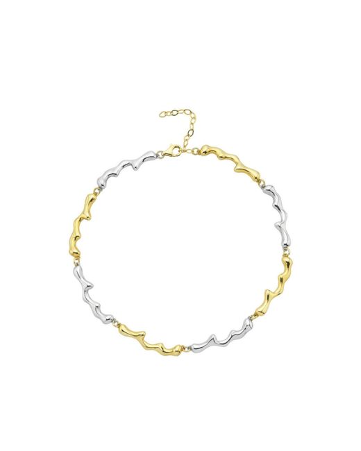 LINYA JEWELLERY Metallic Dery Double Color Drop Necklace Choker