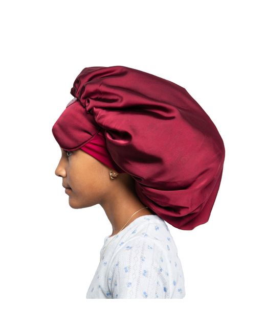 St Cayman Blue Ibonnet Kids Adjustable Satin Bonnet & Eye Mask With Gel Insert