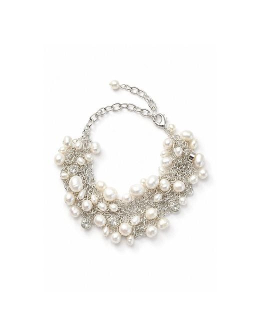 Saachi Metallic Cascading Pearl Statement Bracelet