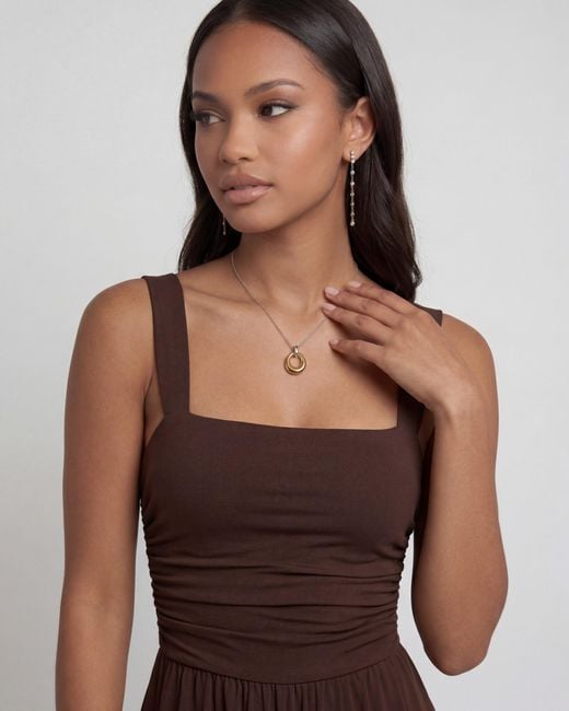 Elk & Bloom White Twotone 14K Karma Drop Pendant Necklace