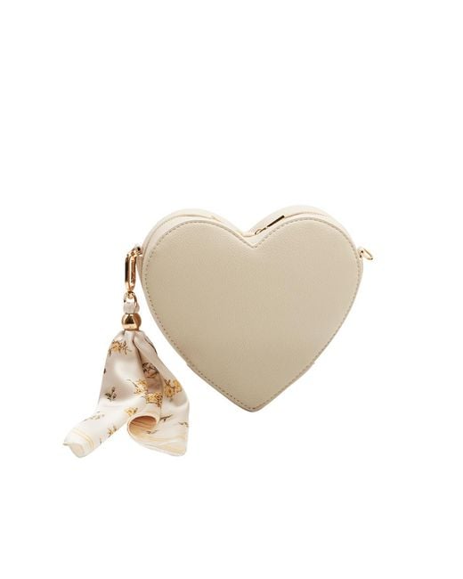 Fable England White Neutrals Heart Crossbody Bag