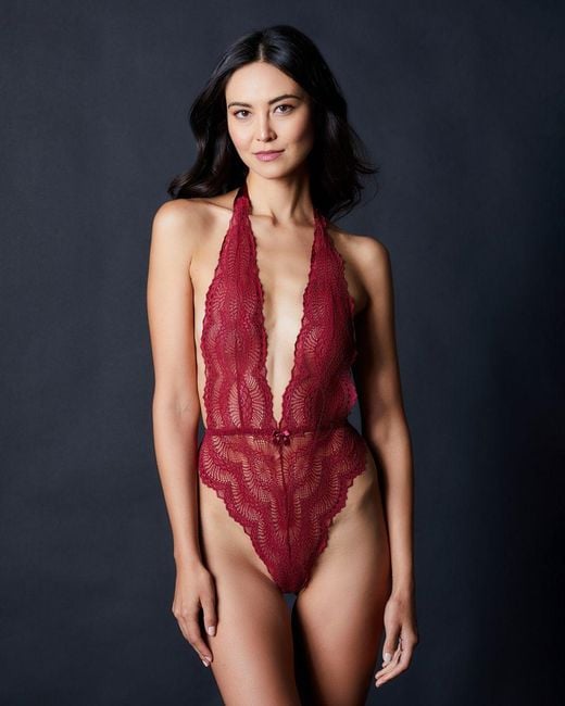 Journelle Red Natalia Bodysuit Bordeaux