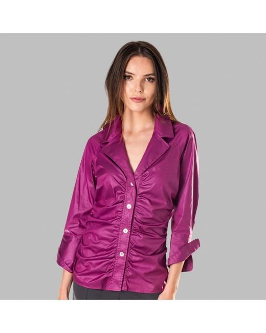 Farinaz Purple Gather Shirt Jacket