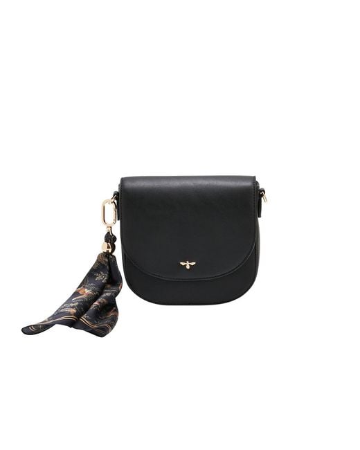 Fable England Black Beth Saddle Crossbody Bag
