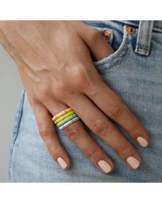 Leeada Jewelry Blue Lamill Enamel Stacking Ring