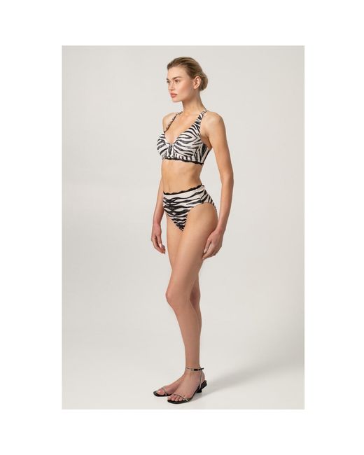 Jessie Zhao New York Black Zebra Stripe Bikini Bottom