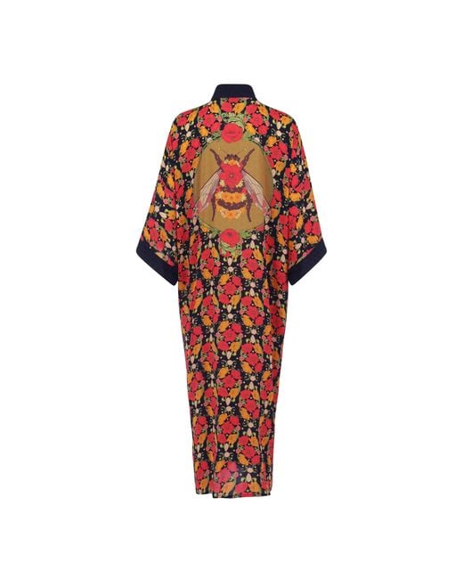 Henelle Red Night Bloom Kimono
