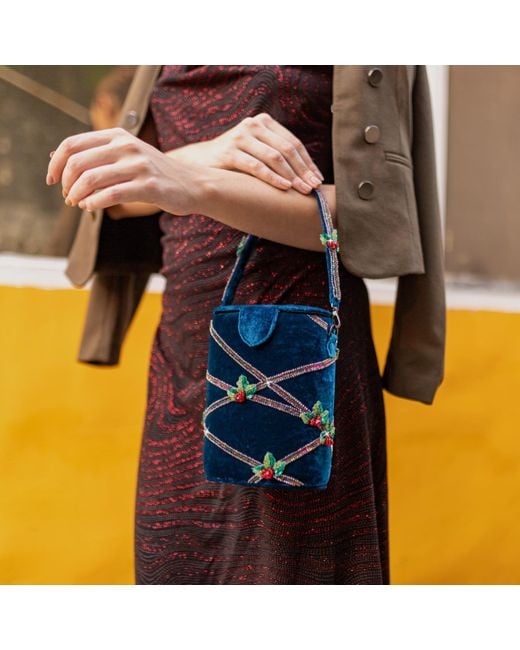 Simitri Blue Knotty Or Nice Bucket Bag