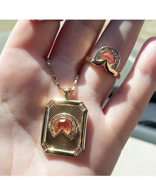Glamrocks Jewelry Multicolor Daybreak Medallion Necklace- Sun