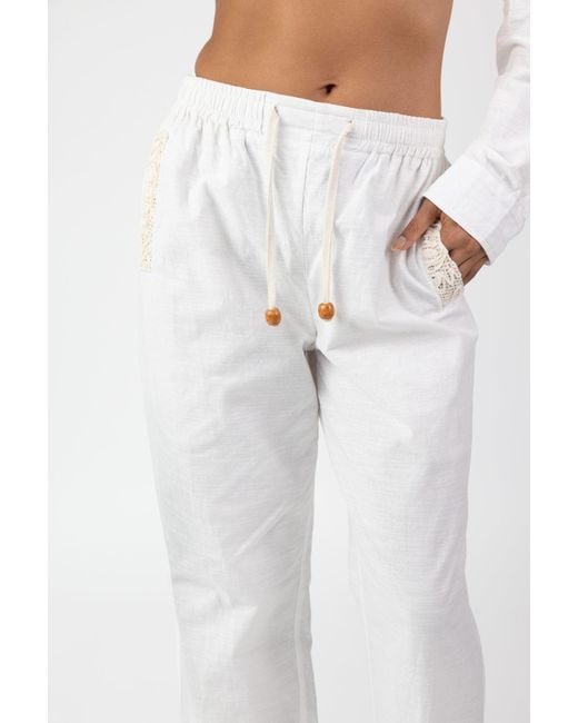 Raw Potential White Neutrals Teria Organic Cotton Trousers