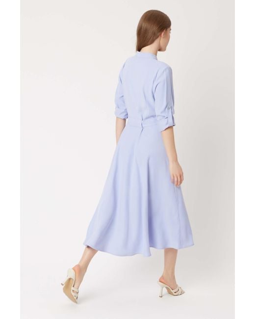 James Lakeland Blue Roll Sleeve Midi Dress Lilac