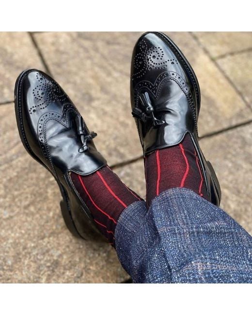 Peper Harow - Made in England Gray Pin Stripe & Luxury Crew & Trainer Socks Bundle for men