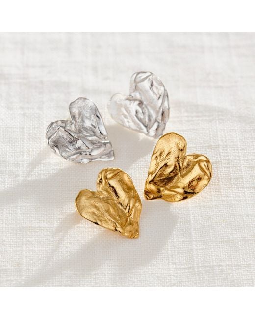 Posh Totty Designs Metallic Fortune Heart Stud Earrings