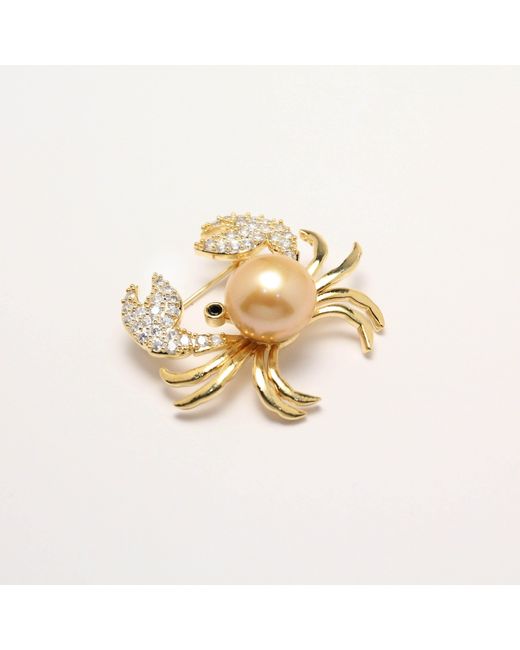 Ninemoo Metallic Golden Tide Crab Brooch