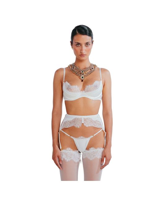 Perilla Lingerie White Grisella Bra Off
