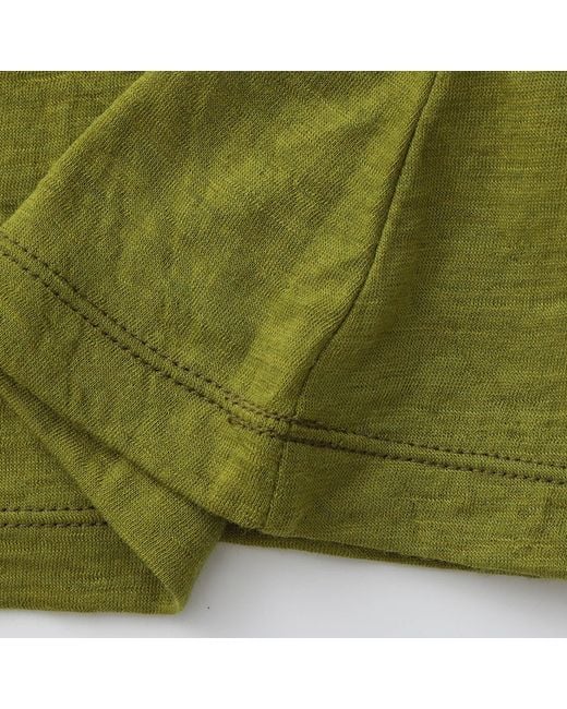FRONT ROW SHOP Green Open-Back Wool Jersey Top