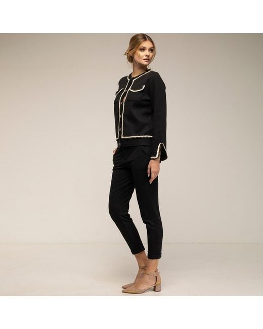 Tantra Spain Sl Black Knitted Jacket With Front Pockets