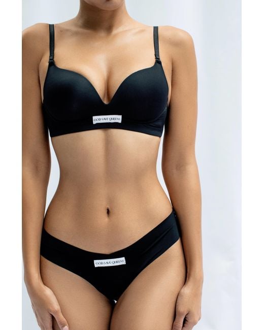 GOD SAVES QUEENS Black Second Skin Cheeky Panty