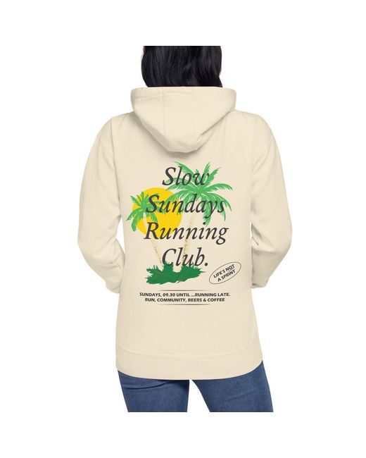 Anchor and Crew White Neutrals Bone Palm Tree Slow Sundays Running Club Cotton Blend Hoodie for men
