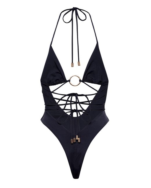 Kamari Swim LLC Blue Nora Criss Cross One Piece