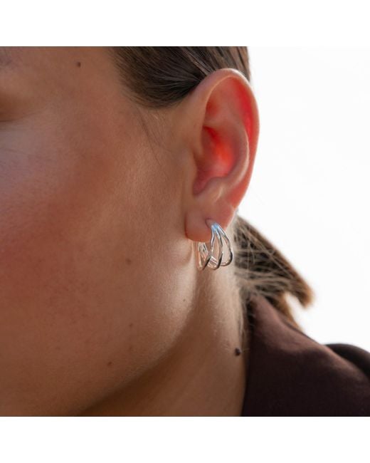 Dower & Hall Metallic Small Triple Row Waterfall Hoops