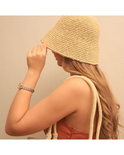 Springmoonatelier Natural Neutrals Bucket Raffia Hat