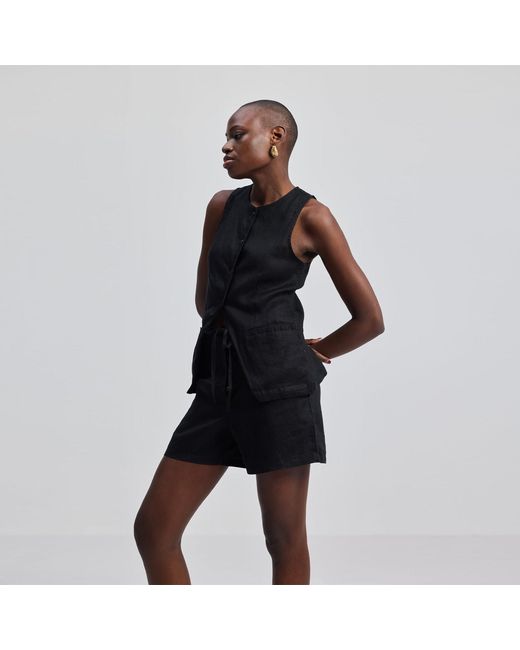 REISTOR Black Hemp Vest Jacket