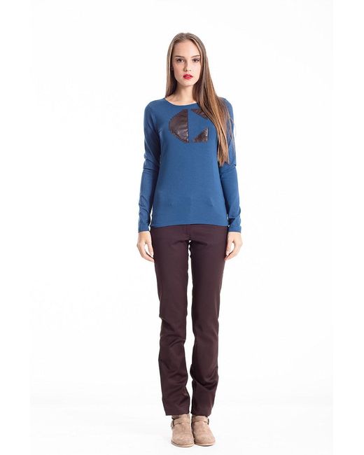Conquista Blue C' Logo Long Sleeve Top Petrol